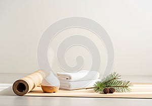 Winter Wellness Yoga and Diffuser AI generated