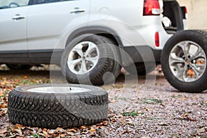 Winter wheels and tyres for suv car for changing