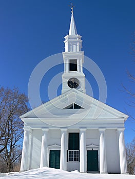 Winter: white church