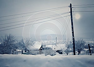 Winter white city