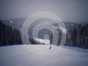 Winter white ski resort