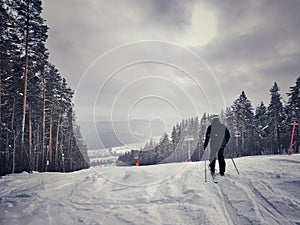 Winter white ski resort