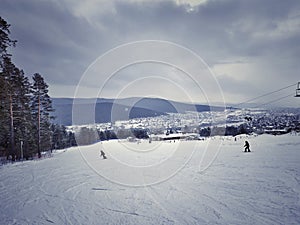 Winter white ski resort