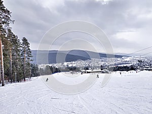 Winter white ski resort