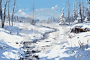 Winter Wildlife Tracks - Generative AI