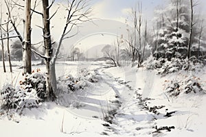 Winter Wildlife Tracks - Generative AI