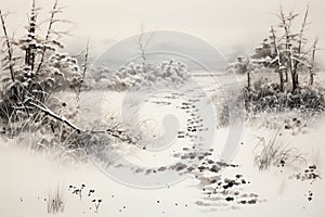 Winter Wildlife Tracks - Generative AI