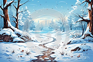 Winter Wildlife Tracks - Generative AI