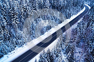 Winter Wonderland Drive: Capturing Mountain Roads from the Sky