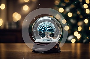 Winter Wonderland Encased: Enchanting Snow Globe Scene