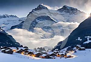 Winter wonderland in Grindelwald, Switzerland