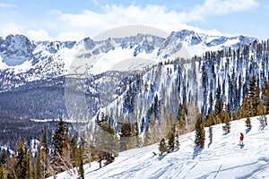 Winter Wonderland, high sierras winter sports at Mammoth Mountain, California USA