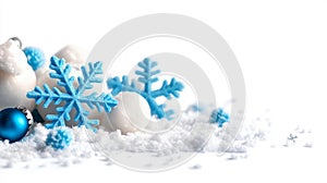 Winter Wonderland With Snowflakes And Decorative Elements photo