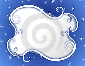 Winter Wonderland Swirls Stars Frame