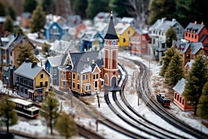 Winter Wonderland Train Set in Miniature Village