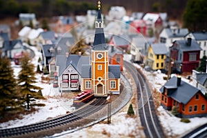 Winter Wonderland Train Set in Miniature Village