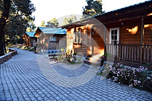 Winter Wooden cottages