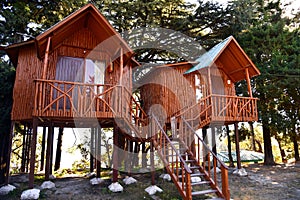 Winter Wooden cottages