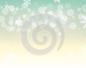 Winter xmas bokeh background with snowflakes. Christmas bokeh holiday decoration