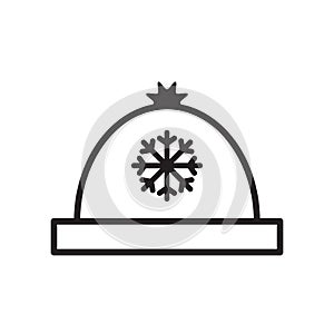 Winterhat line icon vector design graphic illustration