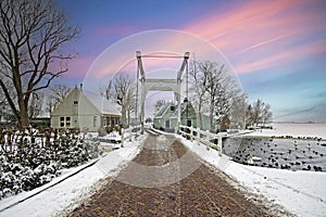 Winterlandscape in the countryside from the Netherlands