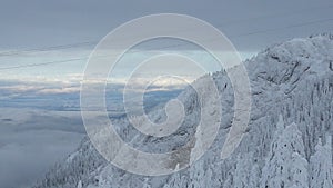 Winterscape of Bucegi mountains in the Carpathian range photo