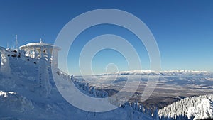 Winterscape of Bucegi mountains in the Carpathian range photo