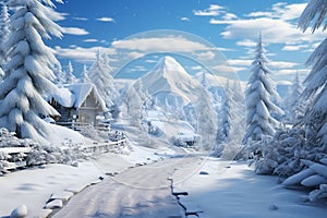 Winterthemed digital backgrounds for virtual