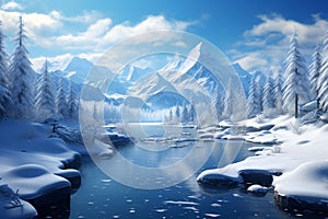 Winterthemed digital backgrounds for virtual