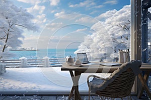 Winterthemed digital backgrounds for virtual