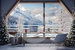 Winterthemed digital backgrounds for virtual