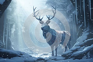 Winterthemed digital illustrations portraying