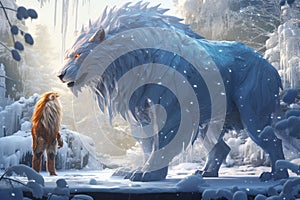 Winterthemed digital illustrations portraying