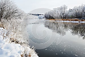 The wintertide river scenery