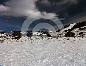 Wintertime image in Yellowstone National Park.