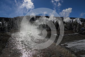 Wintertime image in Yellowstone National Park.