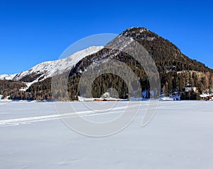 Wintertime vew in Davos, Switzerland