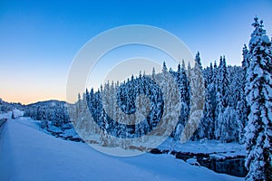 Winterwonderland in Norway a cold Day