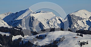 Wintery landscape seen from Horeneggli