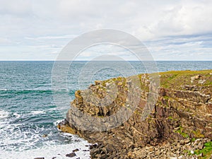 Wintery weather and stormy seas in autumn 2022. Aberdeenshire, Scotland, UK