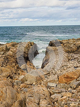 Wintery weather and stormy seas in autumn 2022. Aberdeenshire, Scotland, UK