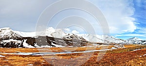 Wintry autumn landscape panorama from Iceland