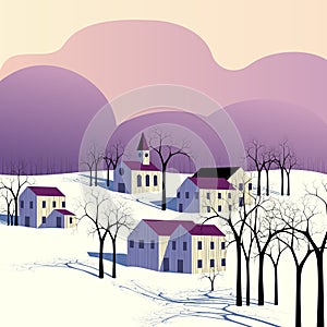 Winter morning landscape