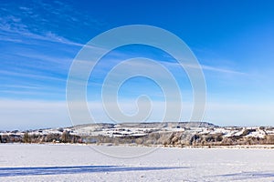 Wintry landscape view at a table hill