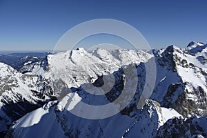 Wintry mountain view from Pleisenspitze mountain,  Karwendel, Austria
