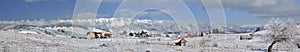 Wintry panorama of Piatra Craiului Mountains photo