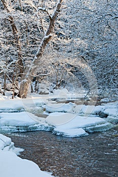 Wintry river landscape