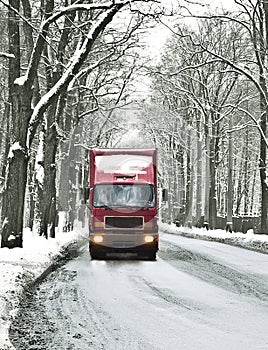 Wintry road photo