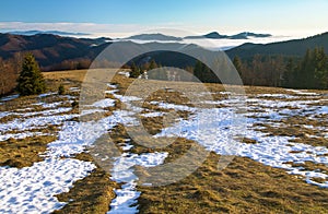 Wintry view from Velka Fatra mountains, Slovakia