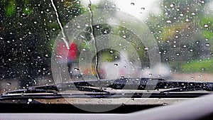 Wipe the rain on the windshield